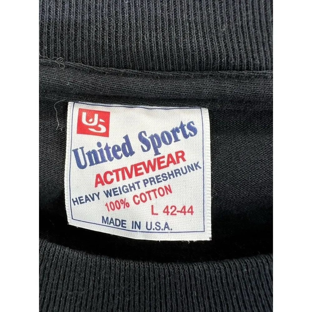 Vintage United Sports Activewear Mens Large  Black Sweatshirt 90s FLORIDA‎ USA